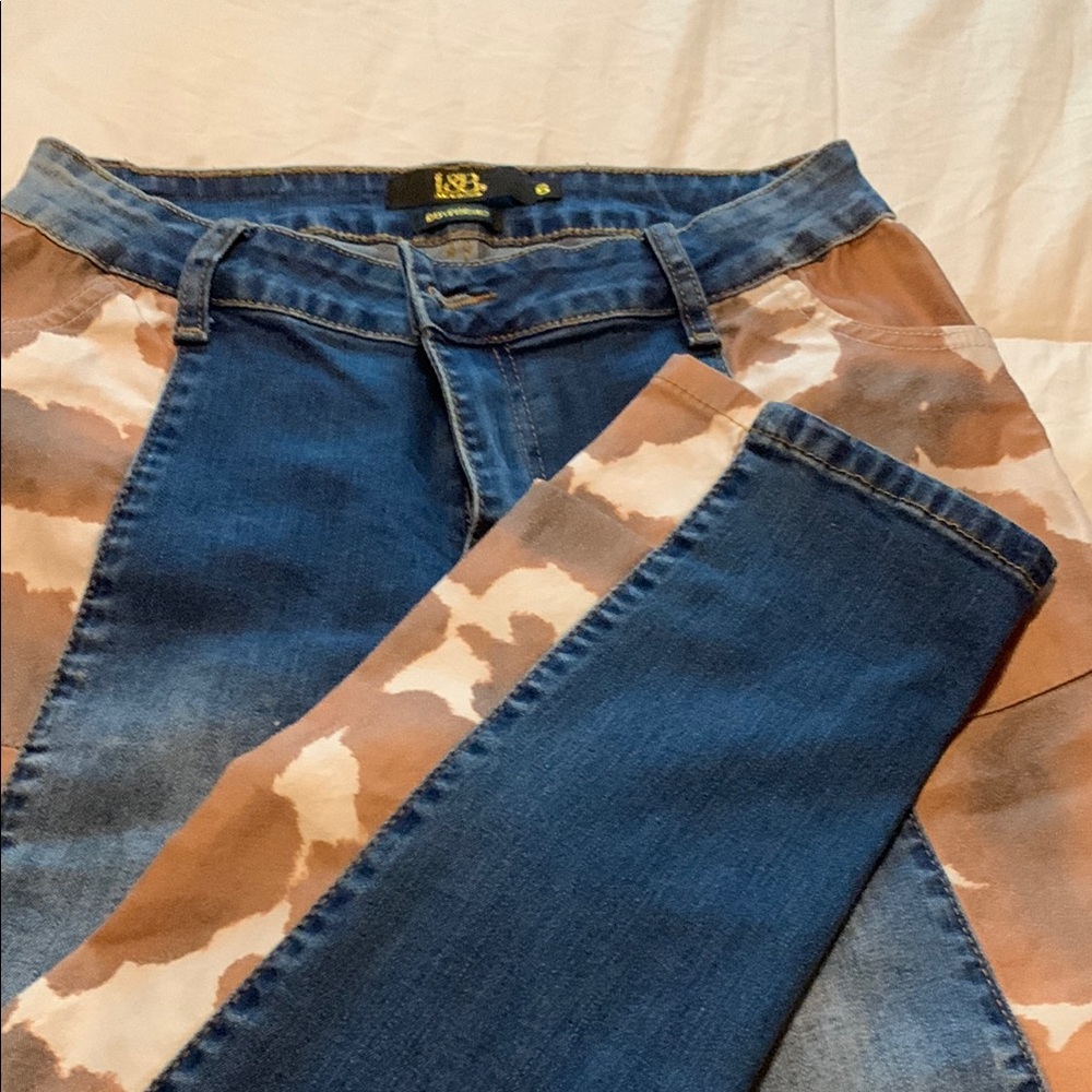 L&B Skinny Jeans Blue and Tan